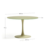 Runder Tisch Vedira aus Glas und grünem Stahl Ø 120 cm von Kave Home – Bild 3