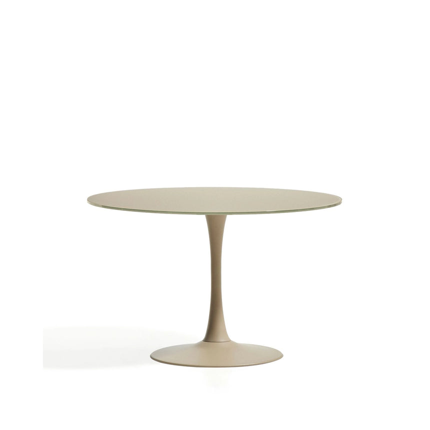 Runder Tisch Vedira aus Glas und taupefarbenem Stahl Ø 120 cm von Kave Home – Bild 1