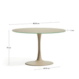 Runder Tisch Vedira aus Glas und taupefarbenem Stahl Ø 120 cm von Kave Home – Bild 3