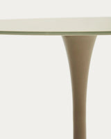 Runder Tisch Vedira aus Glas und taupefarbenem Stahl Ø 120 cm von Kave Home – Bild 5