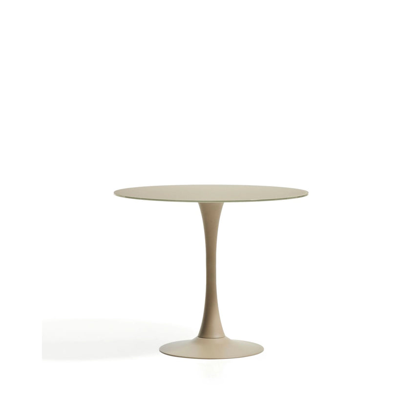 Runder Tisch Vedira aus Glas und taupefarbenem Stahl Ø 90 cm von Kave Home – Bild 1