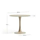Runder Tisch Vedira aus Glas und taupefarbenem Stahl Ø 90 cm von Kave Home – Bild 3