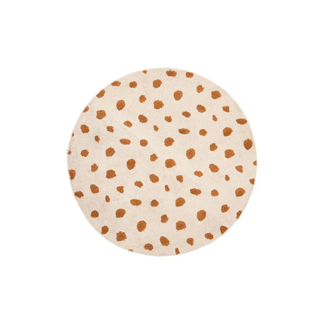 Runder beigefarbener Baumwollteppich Tandani mit Gepardendesign in Orange, Ø 100 cm von Kave Home – Bild 1