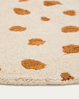 Runder beigefarbener Baumwollteppich Tandani mit Gepardendesign in Orange, Ø 100 cm von Kave Home – Bild 4