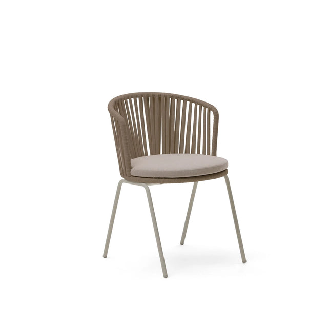 Saconca Outdoor Stuhl aus Seil und verzinktem Stahl in Beige von Kave Home – Bild 1