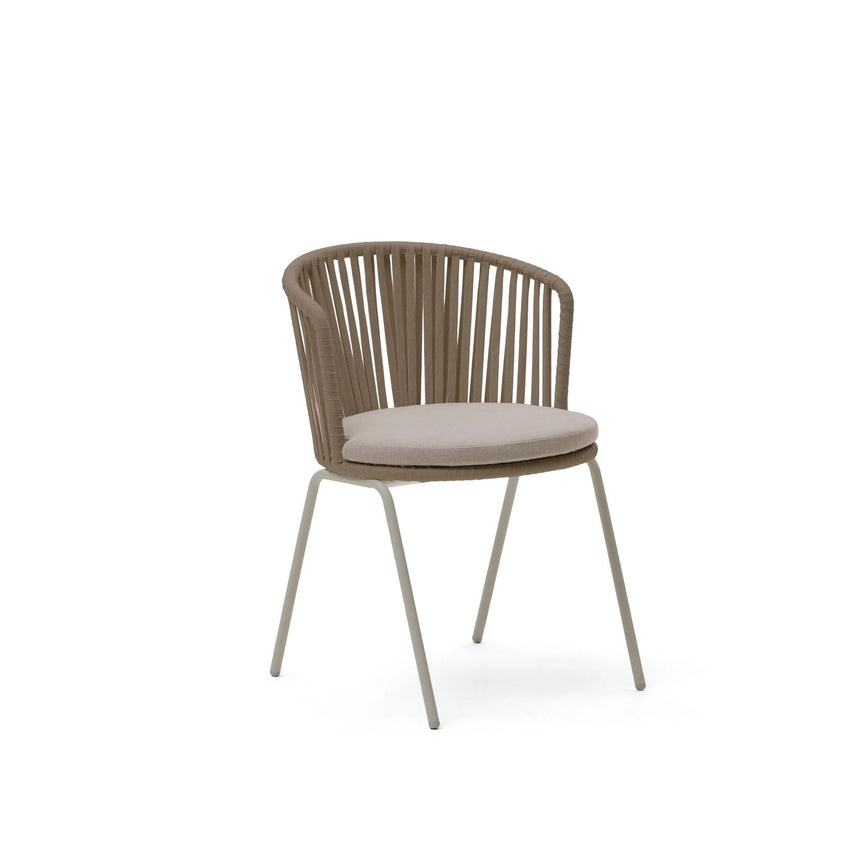 Saconca Outdoor Stuhl aus Seil und verzinktem Stahl in Beige von Kave Home – Bild 1