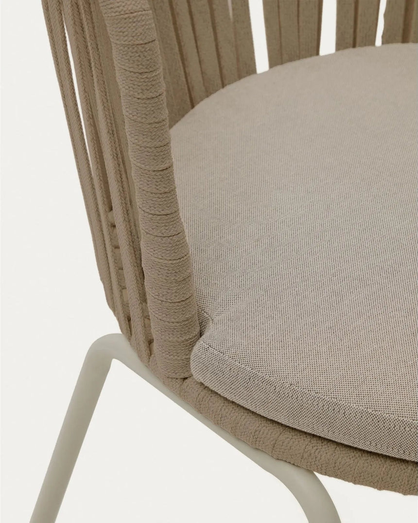 Saconca Outdoor Stuhl aus Seil und verzinktem Stahl in Beige von Kave Home – Bild 6