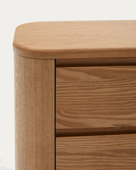 Salaya Nachttisch aus Eschenfurnier 55 x 50 cm von Kave Home – Produktbild 2