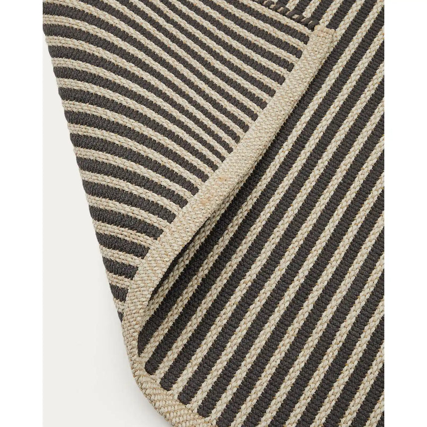 Satanca Teppich aus synthetischen Fasern gestreift beige und schwarz 160 x 230 cm von Kave Home – Bild 7