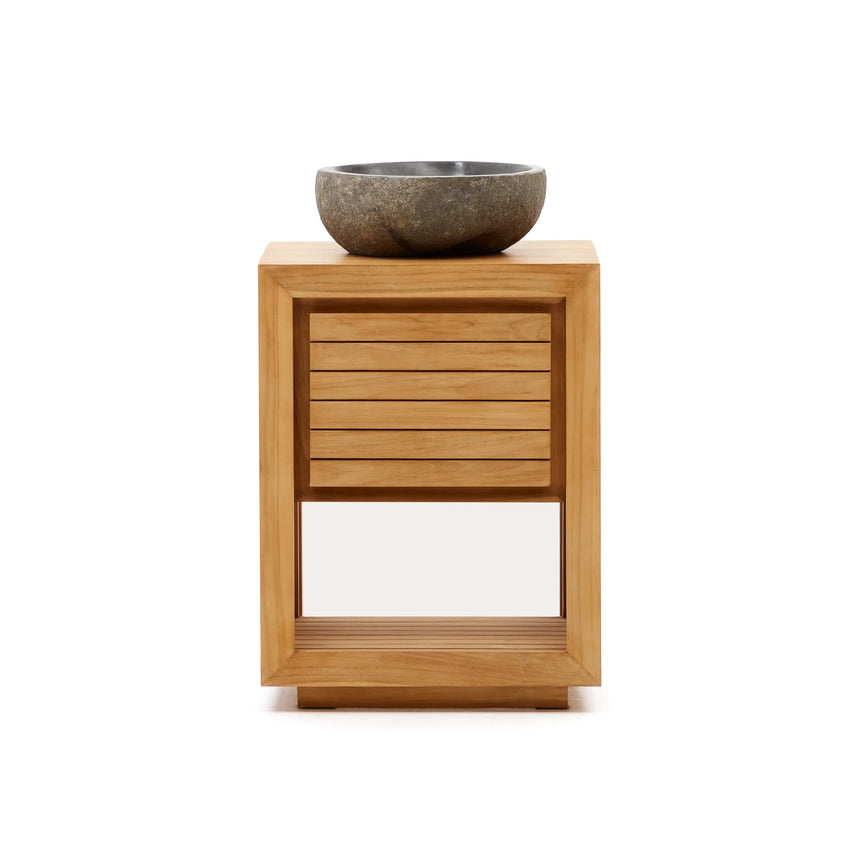 Saula Badezimmermöbel aus massivem Teakholz natürlichem Finish 60 x 45 cm von Kave Home – Produktbild 10