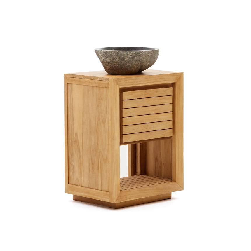 Saula Badezimmermöbel aus massivem Teakholz natürlichem Finish 60 x 45 cm von Kave Home – Produktbild 11