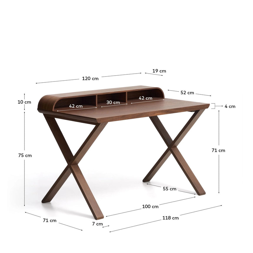 Schreibtisch Dilare aus Nussbaumfurnier, 120 x 85 cm von Kave Home – Bild 2