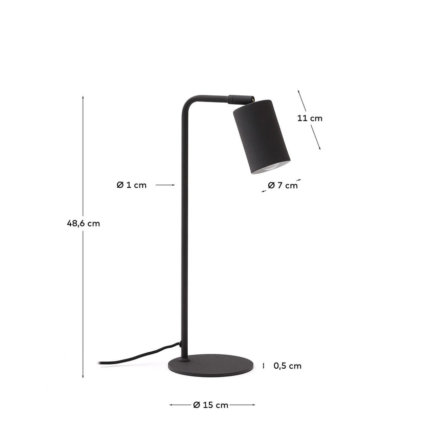 Schreibtischlampe Manie aus Metall mit Finish in schwarzer Gusseisenoptik von Kave Home – Produktbild 5