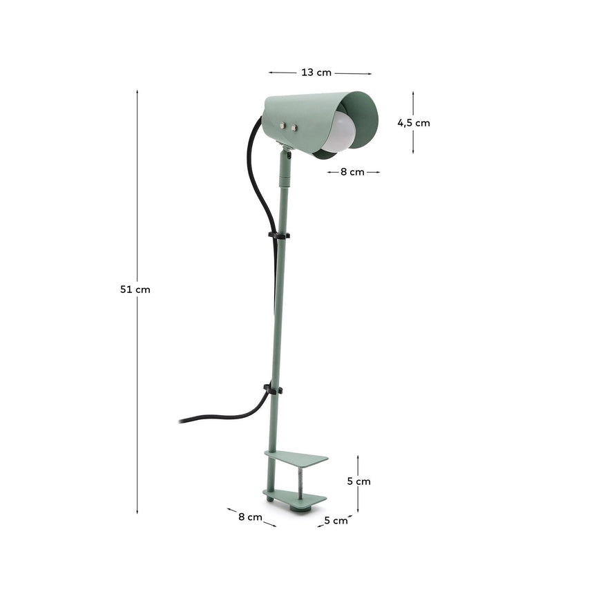Schreibtischlampe mit Klemme Jula aus grünem Metall von Kave Home – Bild 4