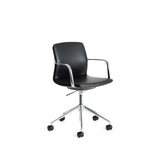 Schreibtischstuhl Nerlan aus schwarzem Kunstleder und Aluminiumgestell - ZEN ZONE Furniture