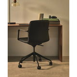 Schreibtischstuhl Nerlan aus schwarzem Kunstleder und schwarzem Aluminiumgestell - ZEN ZONE Furniture