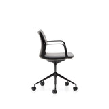 Schreibtischstuhl Nerlan aus schwarzem Kunstleder und schwarzem Aluminiumgestell - ZEN ZONE Furniture