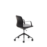 Schreibtischstuhl Nerlan aus schwarzem Kunstleder und schwarzem Aluminiumgestell - ZEN ZONE Furniture