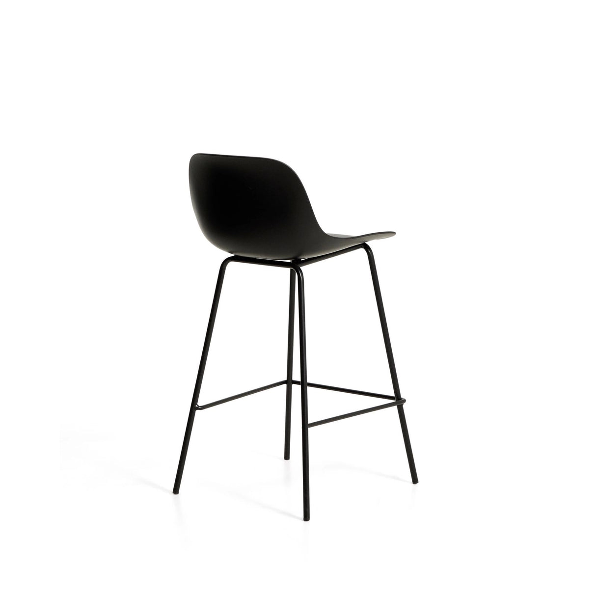 Schwarzer Hocker Altea mit Stahlbeinen mit schwarzem Finish, 65 cm von Kave Home – Bild 4
