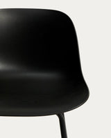 Schwarzer Hocker Altea mit Stahlbeinen mit schwarzem Finish, 65 cm von Kave Home – Bild 6
