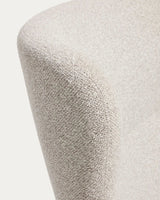 Sessel Adiran mit dicker Chenille in Beige und Beinen aus massivem Eichenholz mit Nussbaum-Finish von Kave Home – Bild 9