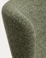 Sessel Adiran mit dicker Chenille in Moosgrün und Beinen aus massivem Eichenholz mit Nussbaum-Finish von Kave Home – Bild 9
