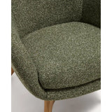 Sessel Adiran mit dicker Chenille in Moosgrün und Beinen aus massivem Eichenholz mit natürlichem Finish von Kave Home – Bild 10