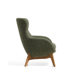 Sessel Adiran mit dicker Chenille in Moosgrün und Beinen aus massivem Eichenholz mit natürlichem Finish von Kave Home – Bild 6