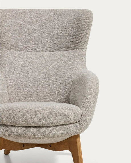 Sessel Adiran mit dicker Chenille und Beinen aus massivem Eichenholz von Kave Home – Bild 7