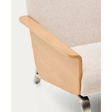 Sessel Amsen in Beige aus Eichensperrholz mit Beinen aus em gebürsteten Edelstahl von Kave Home – Bild 10