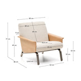 Sessel Amsen in Beige aus Eichensperrholz mit Beinen aus em gebürsteten Edelstahl von Kave Home – Bild 5