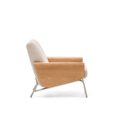 Sessel Amsen in Beige aus Eichensperrholz mit Beinen aus em gebürsteten Edelstahl von Kave Home – Bild 6