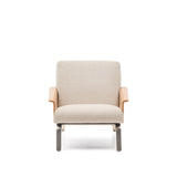 Sessel Amsen in Beige aus Eichensperrholz mit Beinen aus em gebürsteten Edelstahl von Kave Home – Bild 8