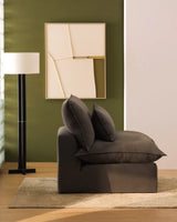 Sessel Anarela mit abnehmbarem Bezug aus 100 % Leinen in Taupe, 110 cm, FSC Mix Credit von Kave Home – Bild 2
