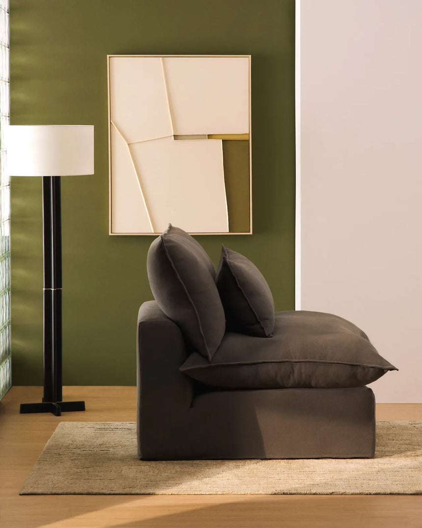 Sessel Anarela mit abnehmbarem Bezug aus 100 % Leinen in Taupe, 110 cm, FSC Mix Credit von Kave Home – Bild 2