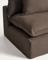 Sessel Anarela mit abnehmbarem Bezug aus 100 % Leinen in Taupe, 110 cm, FSC Mix Credit von Kave Home – Bild 4