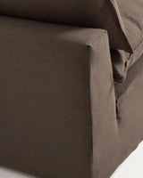 Sessel Anarela mit abnehmbarem Bezug aus 100 % Leinen in Taupe, 110 cm, FSC Mix Credit von Kave Home – Bild 6