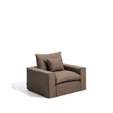Sessel Anarela mit abnehmbarem Bezug aus 100 % Leinen in Taupe, 130 cm, FSC Mix Credit von Kave Home – Bild 4