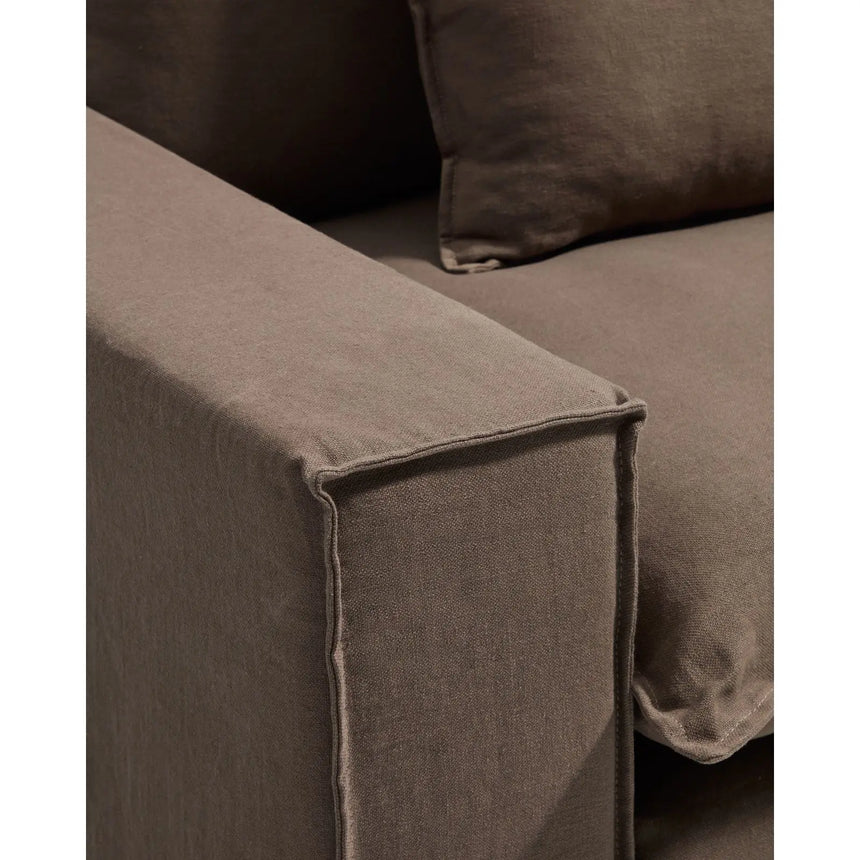 Sessel Anarela mit abnehmbarem Bezug aus 100 % Leinen in Taupe, 130 cm, FSC Mix Credit von Kave Home – Bild 7