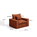 Sessel Anarela mit abnehmbarem Bezug aus Leinen, 130 cm, FSC Mix Credit von Kave Home – Bild 3