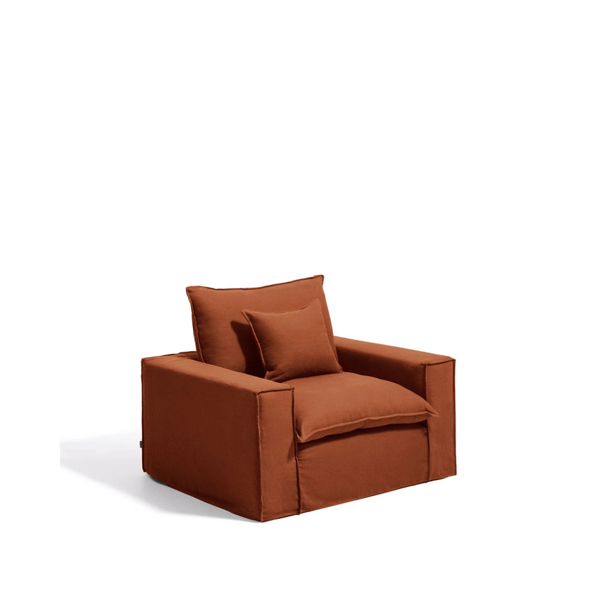 Sessel Anarela mit abnehmbarem Bezug aus Leinen, 130 cm, FSC Mix Credit von Kave Home – Bild 4