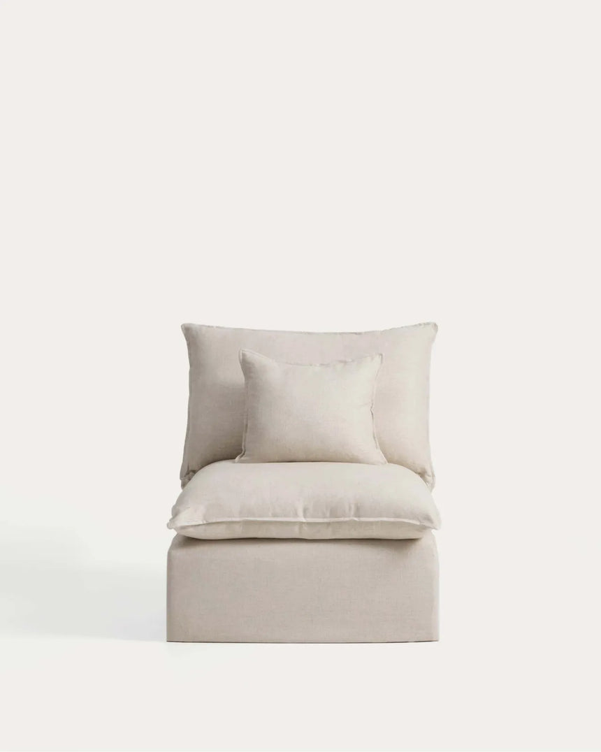 Sessel Anarela mit abnehmbarem Bezug aus Leinen und Viskose, 110 cm, FSC Mix Credit von Kave Home – Bild 2