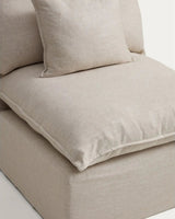 Sessel Anarela mit abnehmbarem Bezug aus Leinen und Viskose, 90 cm, FSC Mix Credit von Kave Home – Bild 5