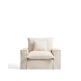 Sessel Anarela mit abnehmbarem Bezug aus Leinen und Viskose in Beige, 130 cm, FSC Mix Credit von Kave Home – Bild 1