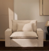 Sessel Anarela mit abnehmbarem Bezug aus Leinen und Viskose in Beige, 150 cm, FSC Mix Credit von Kave Home – Bild 2