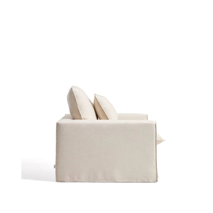 Sessel Anarela mit abnehmbarem Bezug aus Leinen und Viskose in Beige, 150 cm, FSC Mix Credit von Kave Home – Bild 5