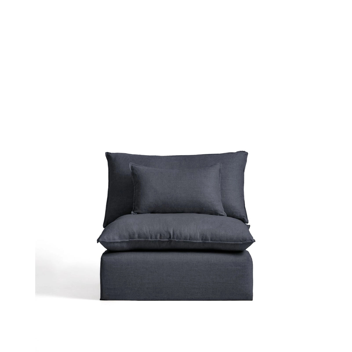 Sessel Anarela mit abnehmbarem Bezug aus Leinen und Viskose in Dunkelgrau, 110 cm, FSC Mix Credit von Kave Home – Bild 1