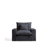 Sessel Anarela mit abnehmbarem Bezug aus Leinen und Viskose in Dunkelgrau, 130 cm, FSC Mix Credit von Kave Home – Bild 1