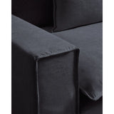 Sessel Anarela mit abnehmbarem Bezug aus Leinen und Viskose in Dunkelgrau, 130 cm, FSC Mix Credit von Kave Home – Bild 6