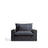 Sessel Anarela mit abnehmbarem Bezug aus Leinen und Viskose in Dunkelgrau, 150 cm, FSC Mix Credit von Kave Home – Bild 1